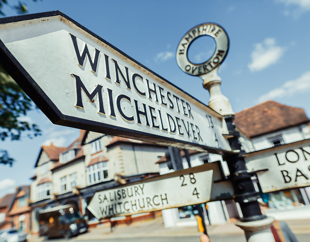 Winchester and Micheldever signpost